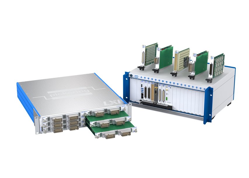 EV BMS test rig demo from Pickering Interfaces on show at The Battery Show Europe 2024, Stuttgart, Germany